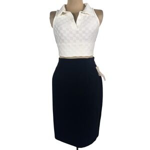 NWT Vintage Dividends Black Velvet Pencil Skirt Size 6 Made In USA‎